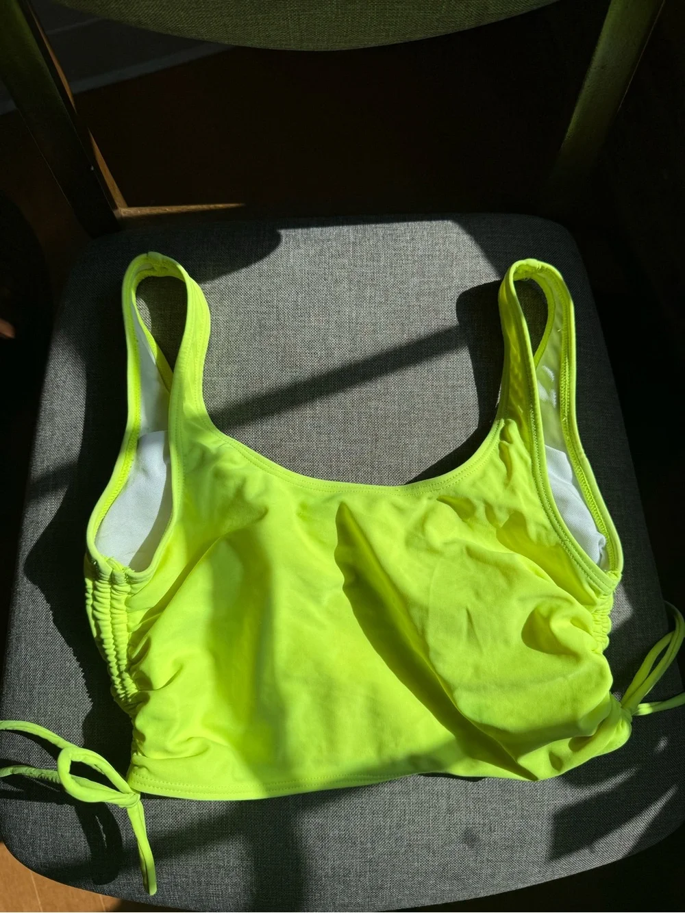 SHEIN Neon Lime Drawstring Swim Top